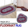 Pack Of 2, Multicolor Anti-slip Bathroom Floormat Rug | 24HOURS.PK