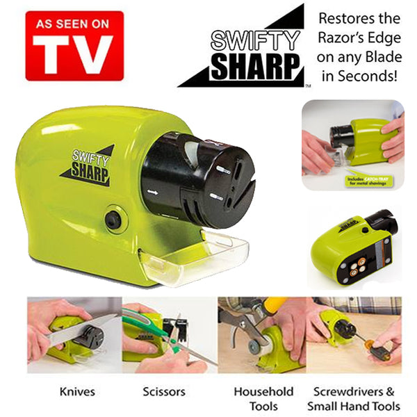 Swifty Sharp Cordless Motorized Knife & Scissor Blade Sharpener (0061) | 24hours.pk