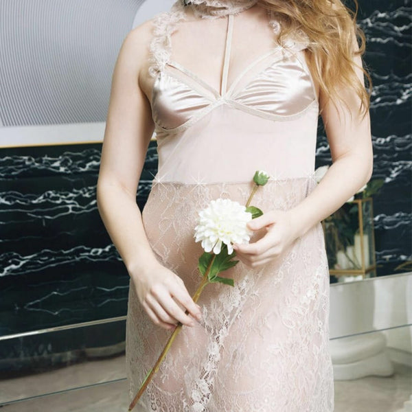 Short Lace Semi Transparent Stylish Nightywear | 24HOURS.PK