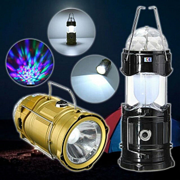 Portable Multi-Color Rechargeable Emergency 3 Modes Outdoor Laser Led Lantern Light | 24hours.pk
