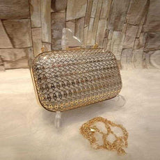 Multipurpose Metallic Mesh Hollow Handbag D2 Silver | 24HOURS.PK