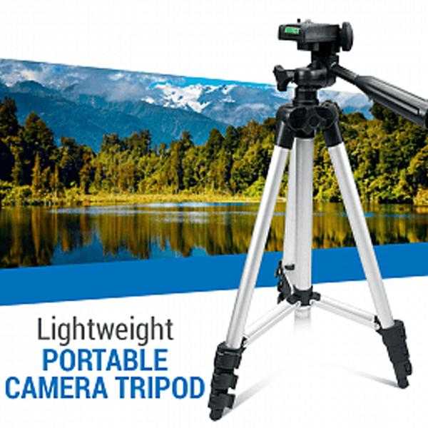 Portable Camera Tripod with Three-dimensional Head & Quick Release Plate | 24HOURS.PK