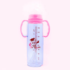 Pack of 2 Dr Gym Large Baby Feeding Bottle Transparent Pink | 24HOURS.PK