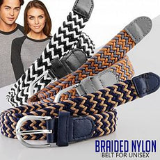 Fashionable Braided Nylon Belt For Unisex, Multicolor | 24hours.pk