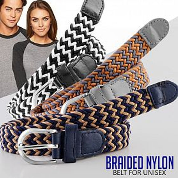 Fashionable Braided Nylon Belt For Unisex, Multicolor | 24hours.pk