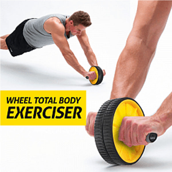 AB Wheel Total Body Exerciser Dual Wheel Design For Increased Stability | 24hours.pk
