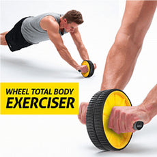 AB Wheel Total Body Exerciser Dual Wheel Design For Increased Stability | 24hours.pk
