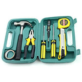 9Pcs Home Repairing Tool Set Kit Multi-functional Universal Precision Screwdriver Hammer Set Hardware Tool Kit Household Hand Tool Kit with Plastic Toolbox Storage Case (054) | 24HOURS.PK