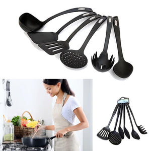Non-Stick Cooking Utensils - Black (Pack Of 6) | 24HOURS.PK
