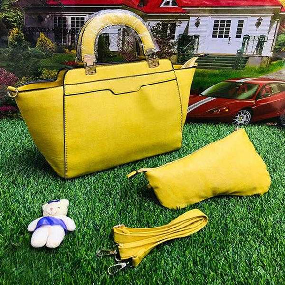 2 Piece Handbag Set For Ladies Women Yellow | 24HOURS.PK