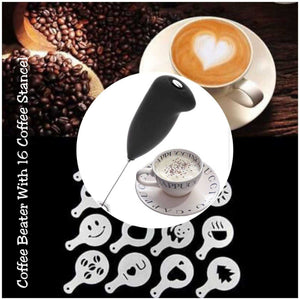 Coffee Beater With 16 Coffee Stencil | 24HOURS.PK