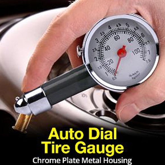 Auto Dial Tire Gauge With Chrome Plate Metal House | 24HOURS.PK