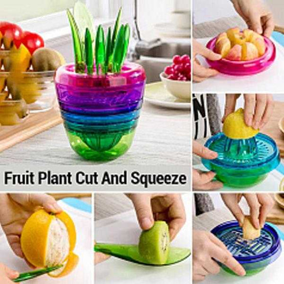 10 Pcs Fruits Plant - Multi Kitchen Tool Set With Interior Cut Squeeze & More Tool (1126) | 24HOURS.PK