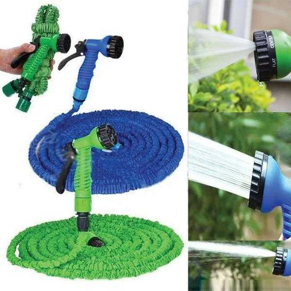 75FT Ultralight Flexible 3X Expandable Garden Magic Water Hose Pipe + Faucet Connector + Fast Connector + Multifunctional Spray | 24HOURS.PK