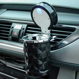 Pack of 2 Car Dashboard Tissue Holder & Car LED Light Ashtray Black | 24HOURS.PK