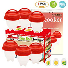 Silicone Egg Poachers for Hard Boiled Eggs Non Stick Egg Cups Hard & Soft Maker Boil Eggs Without the Egg Shell (Pack of 6) | 24hours.pk