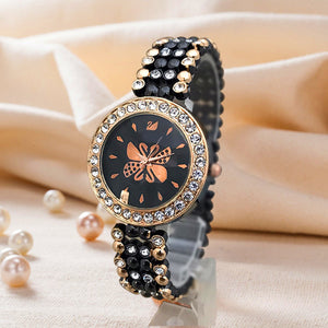 Butterfly Design Watch For Womens - Black | 24HOURS.PK
