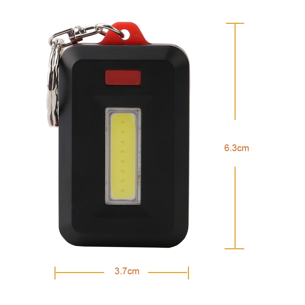 Pack of 4  LED Keychain Flashlight 3 Modes Key Chain Portable Keyring Flash Light Lamp Torch Pocket Emergency Light Random Colors | 24hours.pk