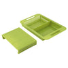 Human Shoppy 3 in1 Green Plastic Sink Cutting Board Retractable Chopping Board Kitchen Vegetable Basket Plastic Cutting Board | 24hours.pk