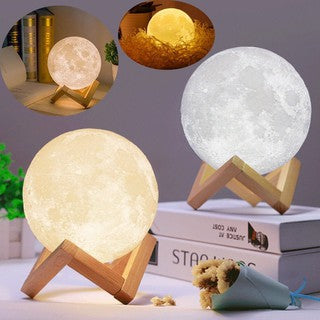 Random Effect Color 3D moon lamp Chargable 13 cm | 24hours.pk