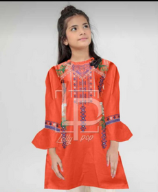 Lollypop Peach Kids kurti junior Orange