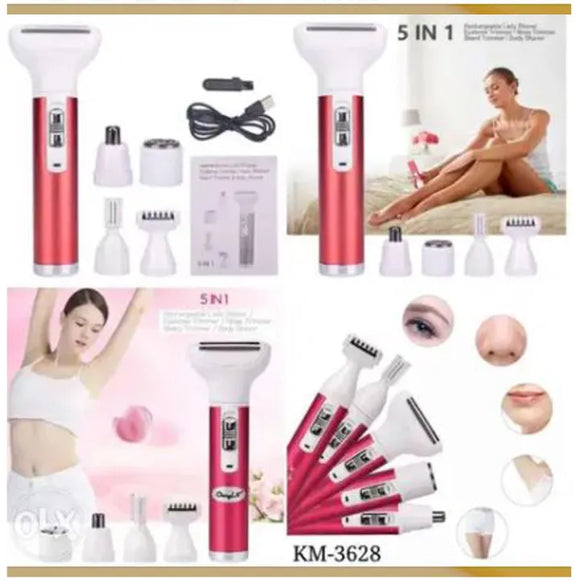 Kemei KM 3628  5 in 1 - Beauty Epilator Kit - White