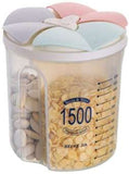 Food Storage Covered  Jar Grains Plastic Compartment Storage Tank 1500ml | 24HOURS.PK