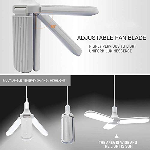 Foldable Light, Fan Blade LED Light Bulb, Super Bright Angle Adjustable Home Ceiling Cool White Lights | Ammad