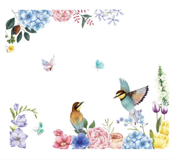 6D Birds Wall Sticker - Multicolor and Random Design 513 | 24hours.pk