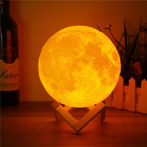 Random Effect Color 3D moon lamp Chargable 13 cm | 24hours.pk