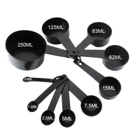 Pack of 3 Food Strainer Skimmer Mesh Strainer & 5 Large + 5 Small Cup Spoon - Measuring Cup and Spoons Set | 24HOURS.PK
