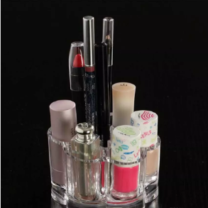 Clear Acrylic Makeup Organizer Lipstick Storage Box Crystal Nail Polish Display Case 6 Compartments Makeup Tools Stand Rack | 24hours.pk