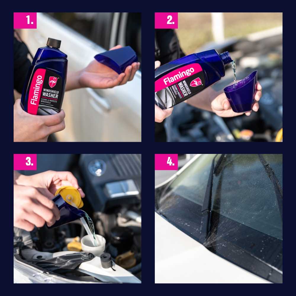 Pack Of 2, Flamingo Car Windshield Washer  500 ml | 24HOURS.PK