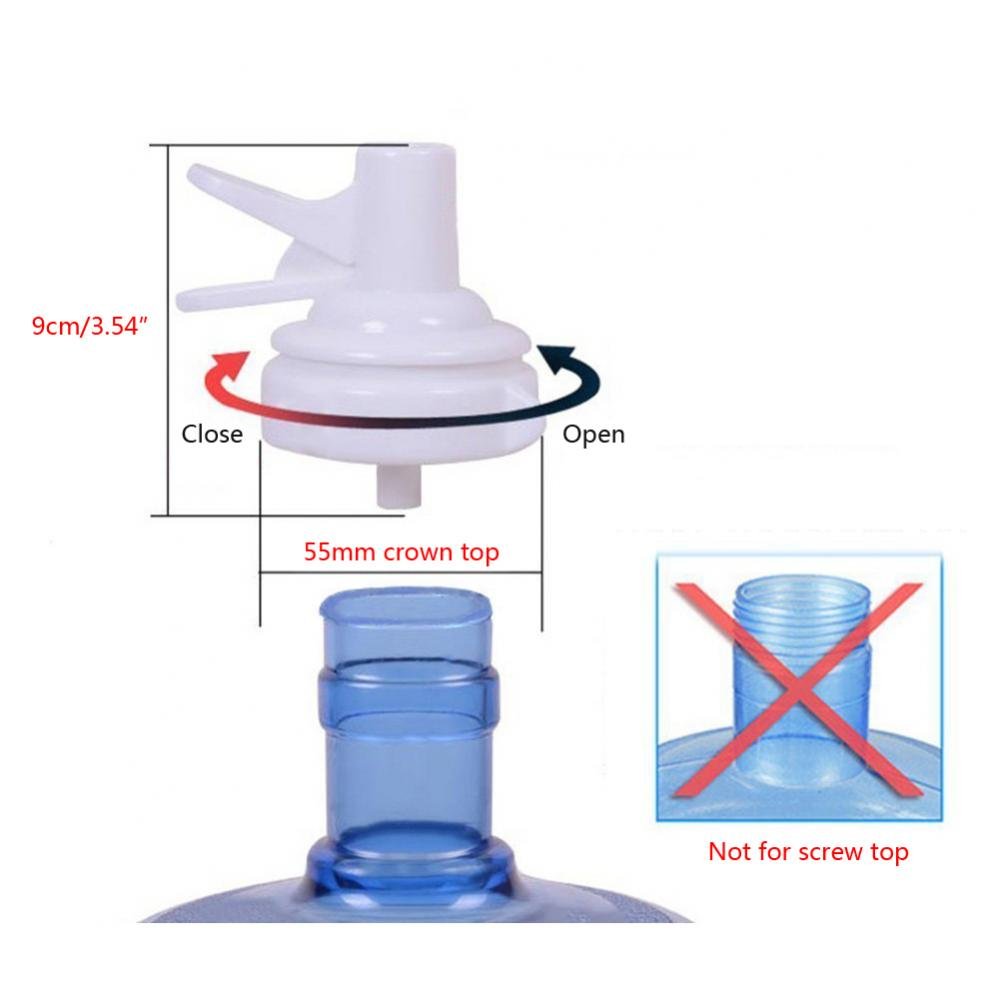 Fityle 3-5 Gallon White Dispenser Valve, Plastic Fast Flow Water Spout for 55mm Non Threaded Crown Top Water Jugs | 24hours.pk