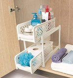 Portable 2 Dier Basket Drawers Organizes Kitchen & Bathroom Cabinet | 24hours.pk
