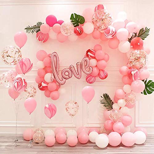 43 Pcs Set Glittery Heart Garland Sign Valentine's Day Party Decorations Wedding Party,Engagement Party Home Decor Balloons Random Design & Colors 55221 | 24hours.pk