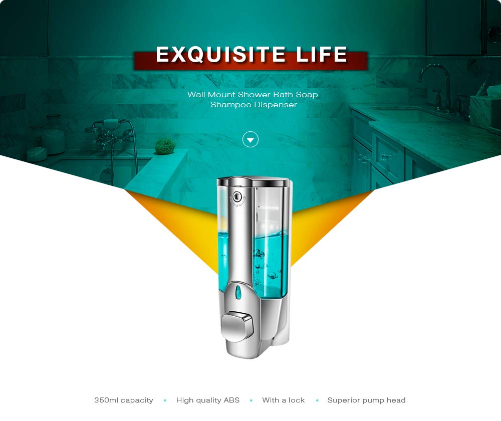 Liquid Soap Dispenser with Lock Key for Sink Bathroom, 350 ml 7421 | 24hours.pk