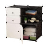 House of Quirk Portable Bedside Cube Storage Organizer 2 Cube Plastic Organizer for Bedroom,Living Room or Kids Room -Black & White | 24hours.pk
