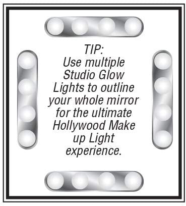 Studio Glow Vanity Make Up Light Super Bright 4 LED Bulbs Battery Powered | 24hours.pk