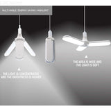 Foldable Light, Fan Blade LED Light Bulb, Super Bright Angle Adjustable Home Ceiling Cool White Lights | Ammad