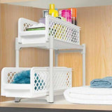 Portable 2 Dier Basket Drawers Organizes Kitchen & Bathroom Cabinet | 24hours.pk