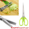 Multi-functional Stainless Steel Kitchen Knives Multi-Layers Scissors Sushi Shredded Scallion Cut Herb Spices Scissors Cooking Tools (Size: 1/3/5 layers)