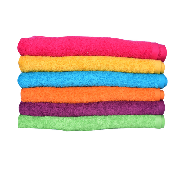 Pack Of 6 Multi Colors Face Towels | 24hours.pk