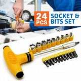 Pack of 2 - JACKLY ELECTRONIC Screwdriver Tool Kit & T-type Spanner Hand Tool | 24hours.pk