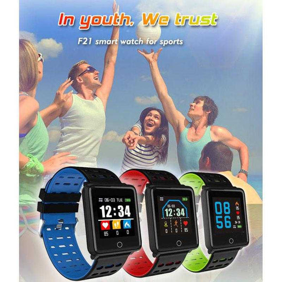 F21 Smart Bracelet Smartwatch Android IOS Bluetooth Sports Waterproof Heart Rate Monitor Blood Pressure Measurement Calories Burned Pedometer Call Reminder Sleep Tracker Sedentary Reminder | 24hours.pk