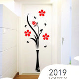 3D Flower Vase Acrylic Crystal DIY 3D 2mm Wall Art (48 Inches) | 24hours.pk