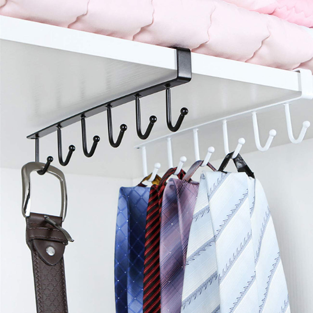 Cup Holder With 6 Hooks To Place Under The Cabinet, Coffee Cup Hooks Tie Hook Key Hooks, For Kitchen