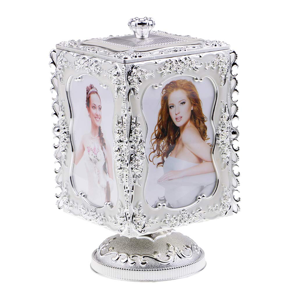 Wind Up Rotate Music Box Photo Frame Jewelry Organizer 86488 | 24hours.pk