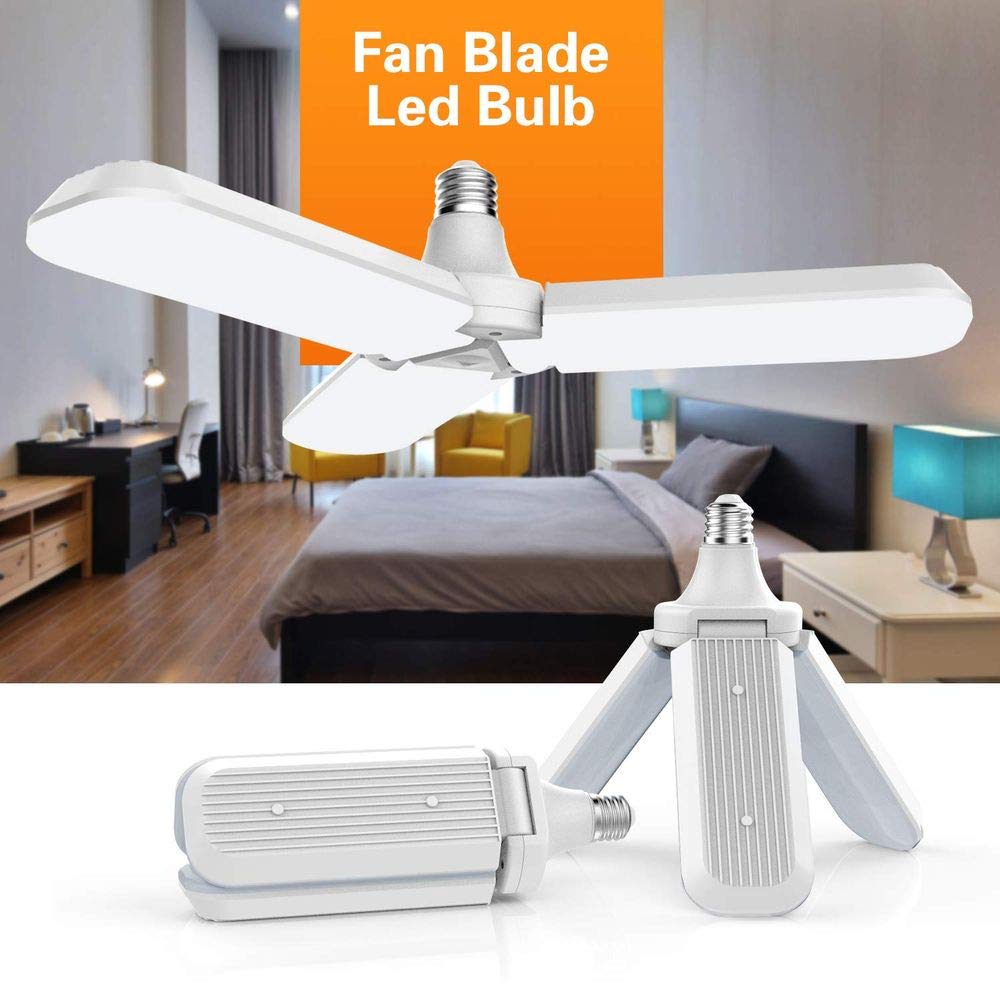 Foldable Light, Fan Blade LED Light Bulb, Super Bright Angle Adjustable Home Ceiling Cool White Lights | Ammad
