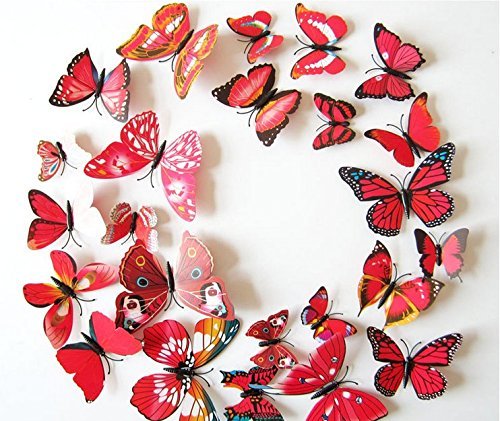 Pack of 2 Butterfly Wall Decor Stickers Random Design & Color Style | 24hours.pk